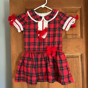 NEW Beau Kid 2/3 Years 2/3T Girl Red Plaid Cotton Dress Formal Holiday Christmas